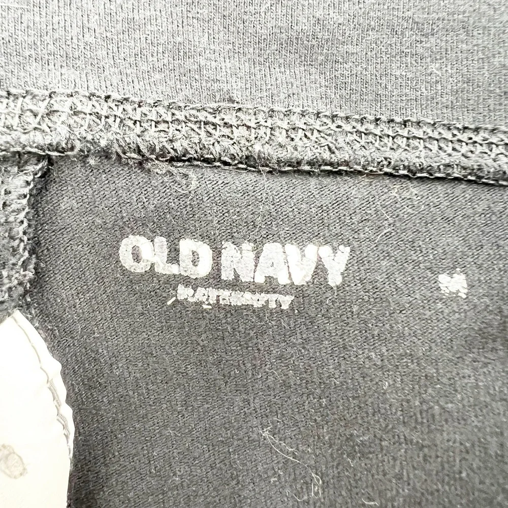 Old Navy Bike Shorts Maternity Medium Black Good 4-Way Stretch High Rise Active